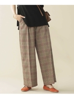 クラシックチェックインタックワイドパンツ/ベージュ(040)