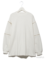 クルーネックファスナースリーブワンピース/ホワイト