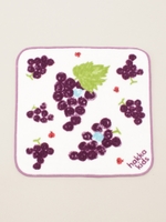 グレーププリントハンカチタオル/パープル