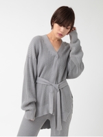 ケーブルニットカーディガン/ブルー