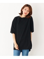 コットン裾ラウンドビックＴ/ブラック(019)