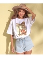サーフボードプリントビックTシャツ/ホワイト(001)