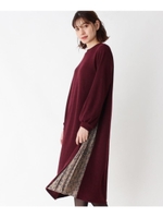 サカリバ起毛サイドプリーツワンピース/ボルドー(064)