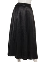 サテンプリーツSK/ブラック