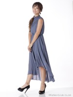 シャーリングイレギュラードレス/ブルー
