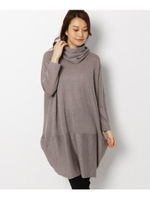 スヌード付きニットワンピース/ブラウン(040)