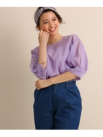 ソフトオーガンジービッグシルエットブラウス/ライトパープル(081)
