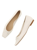 ソフトスクエアスタッズバレエシューズ/WHITE