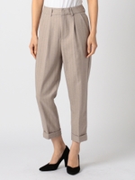 タックテーパードパンツ/ベージュ