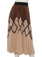 ダイヤ切替プリーツスカート/ブラウン