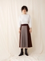 チェックプリーツコンビスカート/ブラウン