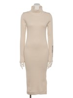 テレコハイネックロングLST/Beige