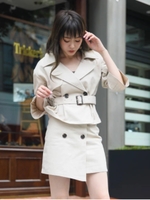 トレンチライク台形SK/ベージュ