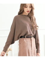 ドルマンニットトップス/モカ(016)