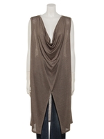 ドレープロングジレ/ブラウン