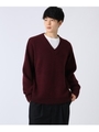 ニットVネックビッグプルオーバー/ボルドー(064)