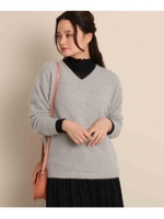 ニットプレーンVネック/グレー(012)