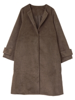 ノーカラーコート/モカ