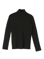 ハイネックカラーニットトップス/ブラック