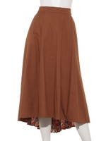 ハナガラコンビネーションスカート/ブラウン