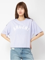 バックZIP配色Tシャツ/ラベンダー