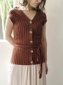 バックボタントップス/BROWN
