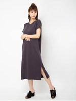 バックリボンロングワンピ/ブラック