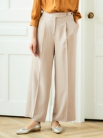 バックルベルトセンタープレスパンツ/ベージュ