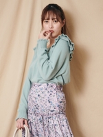 バックレースアップフリルプルオーバー/ミント