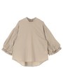 バック釦ボリュームスタンドブラウス/ベージュ