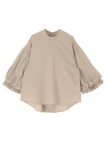 バック釦ボリュームスタンドブラウス/ベージュ
