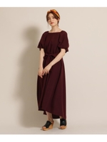 バルーンスリーブテールワンピース/ボルドー(069)