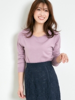 パイピングスカラップニット/ラベンダー