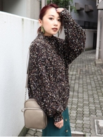 ファンシーモールニット/BLK