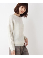 フェイクパールラメ混ニットプルオーバー/アイボリー(004)
