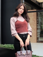 フェザービスチェドッキングニットTOPS/モカ