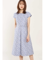 フラワージャカードワンピース/ブルー(110)