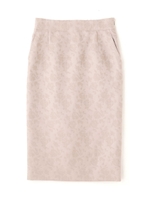 フラワージャガードミディーペンシルスカート/ベージュ1(041)