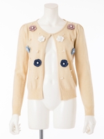 フラワーパールカーディガン/オフホワイト