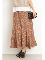 フラワーマーメイドスカート/ブラウンベースフラワー1(051)