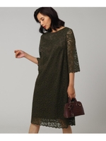 フラワー総レースワンピース/ダークブラウン(043)