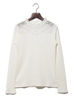 フリルネックヨークレース/ホワイト