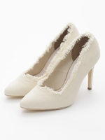 フリンジパンプス/ベージュ