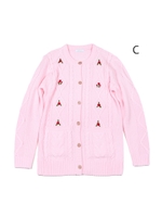 フルーレットカーデ/ベビーピンク×レッド