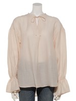 フレアースリーブスキッパーブラウス/オフホワイト