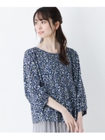 フロントプリーツプルオーバブラウス/ネイビー(193)