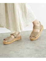 フワ底コルク風ソールサンダル/ベージュ(052)