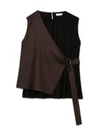 プリーツカットコンビプルオーバー/BLK