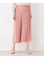 プリーツサテンガウチョパンツ/ライトオレンジ(066)