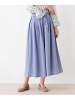 プリーツタック　ワイドパンツ/ライトブルー(091)